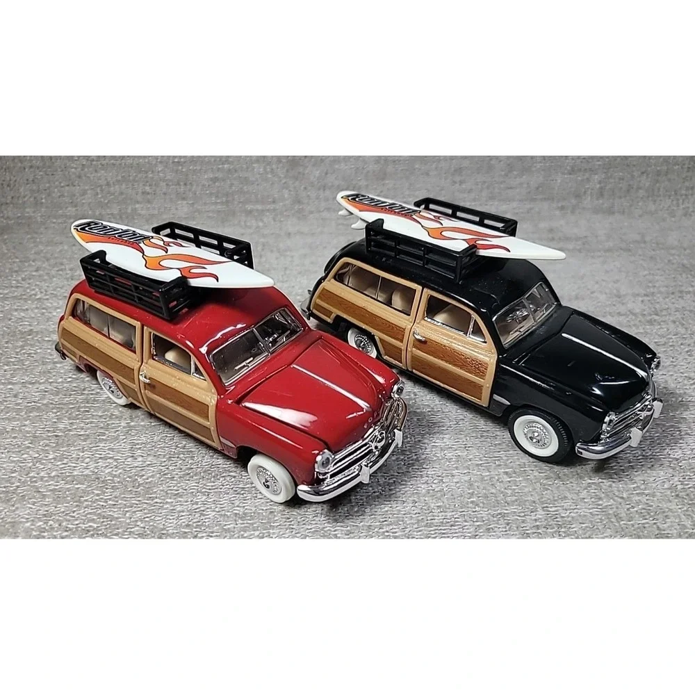 2 - 1949 Ford Woody Wagon Diecast Car 1:38 Scale SS 5737 RonJon Surf Red & Black